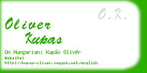 oliver kupas business card