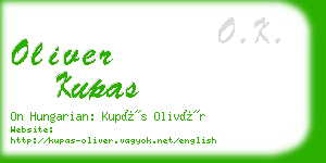 oliver kupas business card